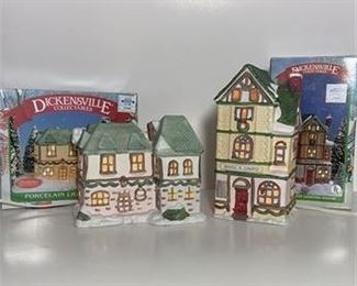 Dickensville Collectables Books Charts and Inn Porcelain Lighted Houses