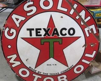 1935 - 42" Porcelain Double Sided Texaco Sign