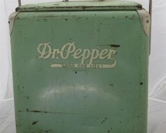 1940's - 1950's Rare Green Dr Pepper Ice Chest/Cooler
