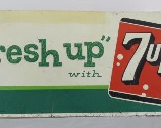 33"  1962 Tin 7 Up Sign