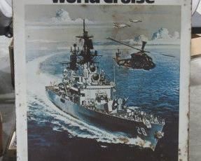 1974 Metal Double Sided Go Navy Sign - 30" x 41"