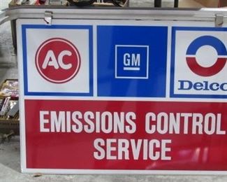 35" Hanging Metal Double Sided AC Delco Sign w/Bracket
