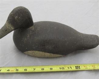 Poitvan Bros Blue Bill Wood Duck Decoy w/Glass Eyes - Illinois River