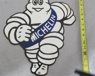 16" Porcelain Michelin Man Sign