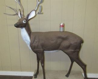 3' Long & 57" Tall Cast Aluminum Deer Statue