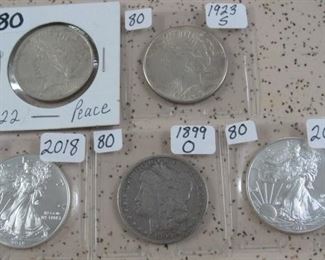 Morgan & Peace Silver Dollars - Silver Eagles