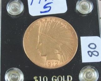 1912-S  $10.00 Indian Head Gold Coin