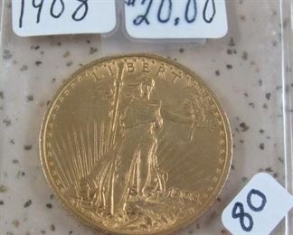 1908 Gold $20.00 Coin