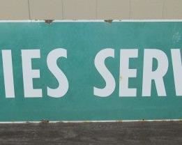 1950's Porcelain 8' Long Cities Service Sign - Single Sided