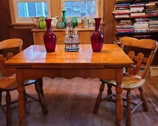 Vintage farm table and chairs