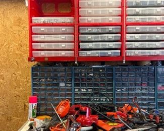 Hand tools and tool organizer bins