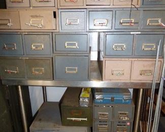 Industrial metal Drawers with contents (See Next Picture)