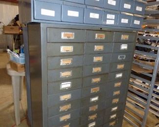 Vintage metal cabinets with drawers