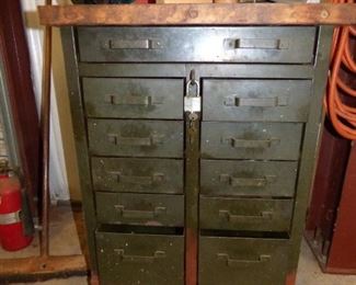 Vintage Metal Cabinet with drawers