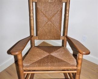 Oak Rocking Chair with rush seat & back