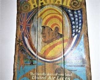 United Airlines Advertising board for Hawaii flights