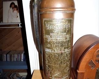 Antique Copper Vangarde Fire Extinguisher made into a lamp