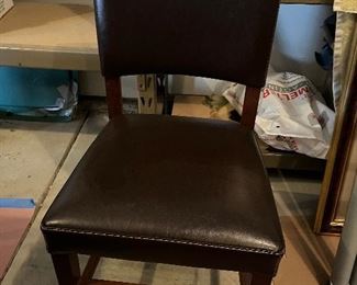 (6) Pier One leather chairs