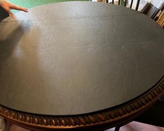 43" diameter wood table (includes table pad!)