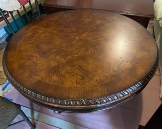 43" diameter wood table (includes table pad!) 