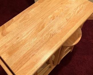 Dropleaf table with 2 stools 28"W x 16"D x 32"H (leaf measures 15")