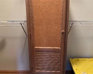 Wood locker with cork front 20"W x 17"D x 60"H