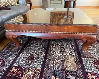 Coffee table with glass top 45" x 41" x 17"H