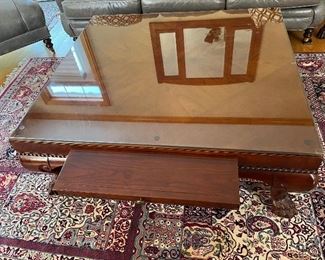Coffee table with glass top 45" x 41" x 17"H