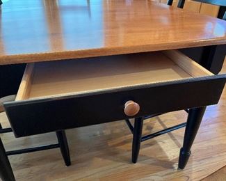 Nichols and Stone kitchen table with 4 side chairs and 2 captains chairs 38" x 60"