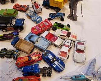 Mix of toy cars and airplanes 