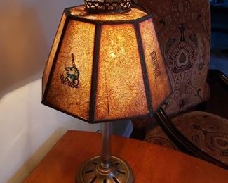 Antique lamp with Mica shade