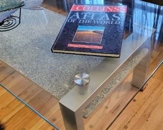 Glass top coffee table