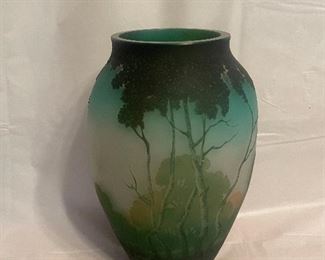 Muller Fres Luneville Vase cameo art glass

