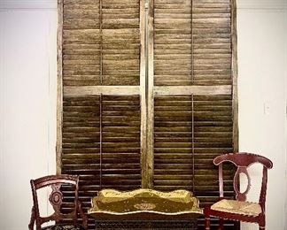 Another view of the pair of monumental wooden shutters 