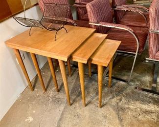 Set of mid century modern nesting tables by Conant Ball