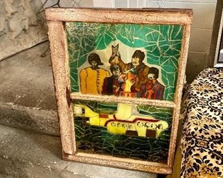 The Beatles Yellow Submarine stained glass fan art from the 1960’s