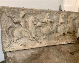 Monumental concrete hanging sculpture