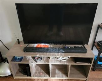 Entertainment Center and ONN Roko TV Set