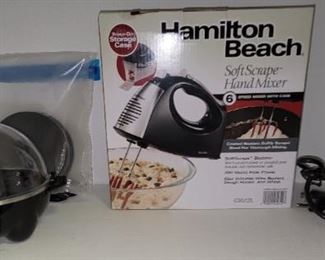 Dash D Egg Cooker, Hamilton Beach Soft scrape Hand Mixer and Nespreesso Frother