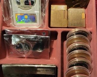 Trump Coins & Misc. Vintage Dupont Lighters