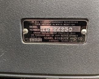 Saw serial number and label