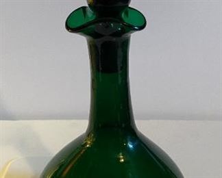 Collectible glass green vase