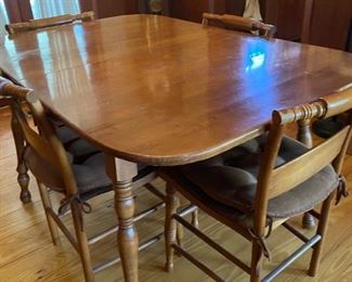 Dining table and 4 cane chairs