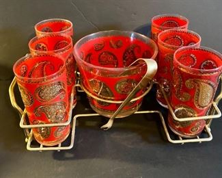 Vintage Ice bucket and Highball glass set