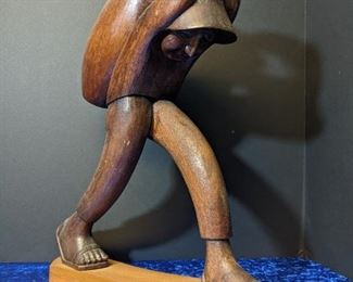 Wooden Jug Carrier Figurine