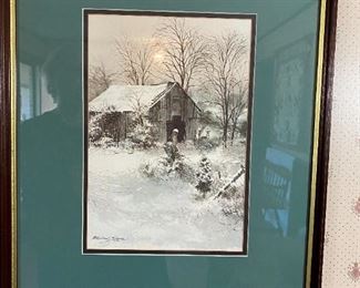 Signed and matted framed print Sloane