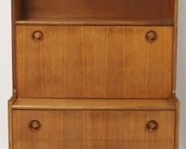 2746 - Turnidge of London fall front teak secretary 64 x 30 x16