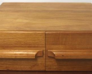 2749 - Mid-century dovetailed 2 drawer card file 6 x 18 x 16