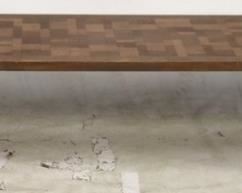 2751 - Lane Mid-century inlaid top coffee table w/ marble 14 x 70 x 18
