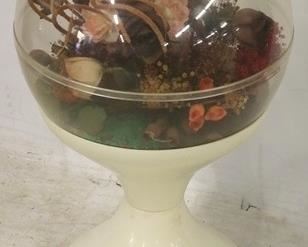2753 - Mid-century tulip base lg bubble dome terrarium 28 x 16 diameter